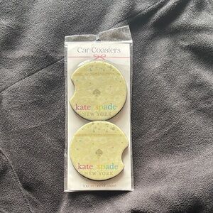 Kate Spade Speckled Yellow Car Coasters